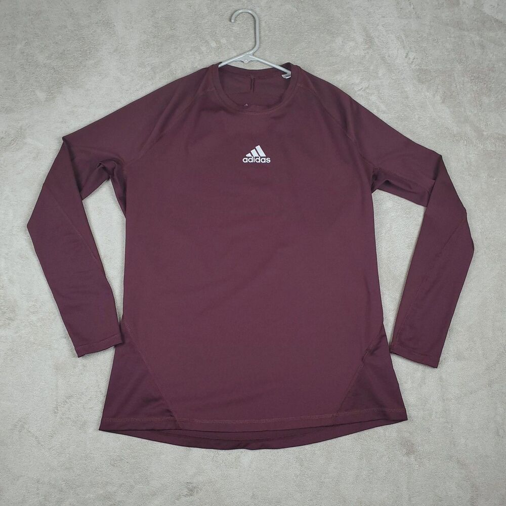 Adidas Techfit Shirt Mens XL Red Climacool Compression Long Sleeve Athletic